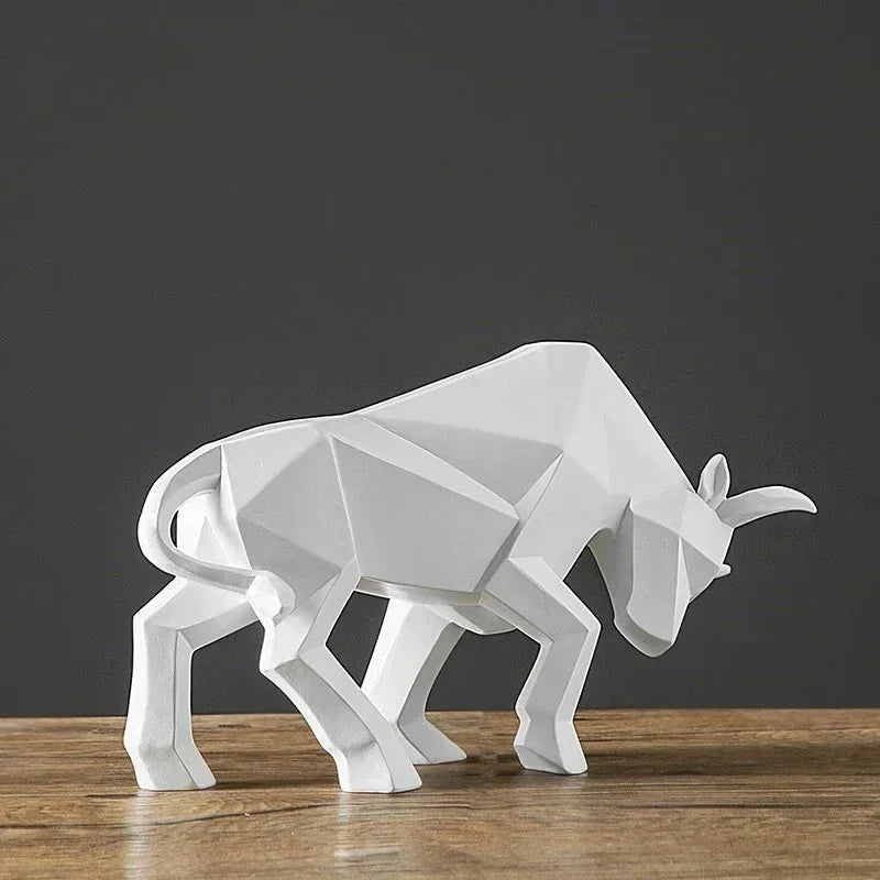 Nordic Modern Simple Resin Bull Ornaments Creative Home Decoration Crafts Indoor Study Office Cow Statue Animal Figurine