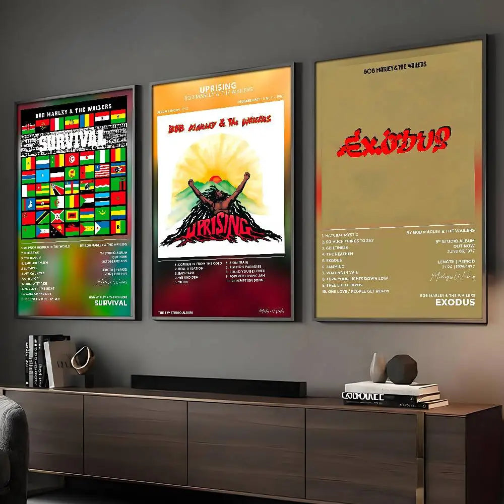 Singer Bob Marley Poster HD Art Sticky Wall Waterproof Home Living Room Bar Decoration