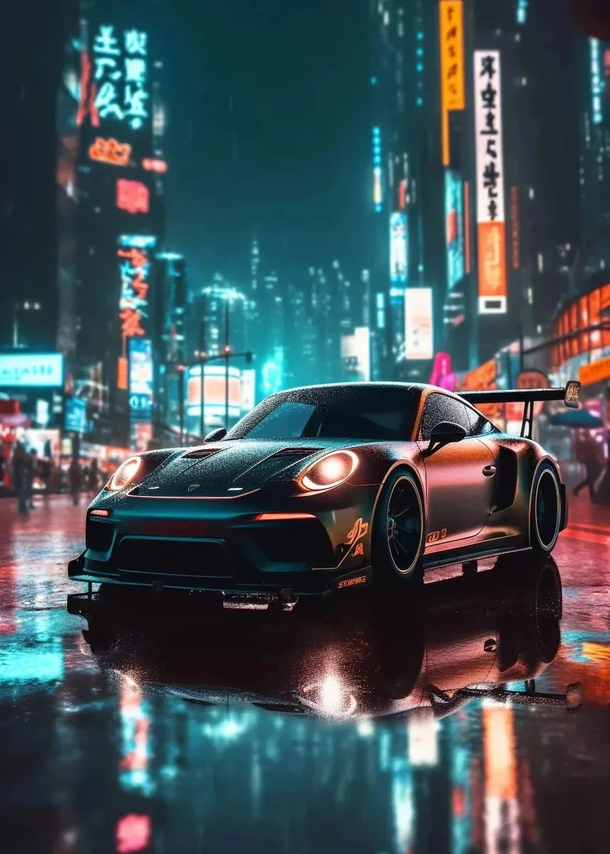Trending Cars Retro Porsche 911 GT3 RS City Poster and Prints Canvas Painting Wall Art Pictures for Home Living Room Cuadros