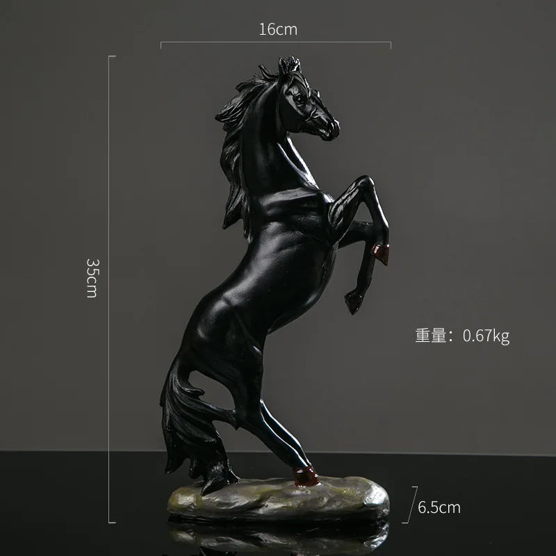 European Style  Horse Sculpture Resin Animal Statue  Decoration Souvenir  Gift  Living Room Office Study Desktop Decoration