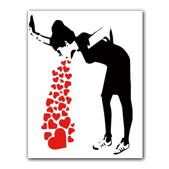 Girl and Red Balloon Banksy Art Nordic Characters Canvas Painting  Mural  Poster Living Room Bedroom Bar Home Decoration