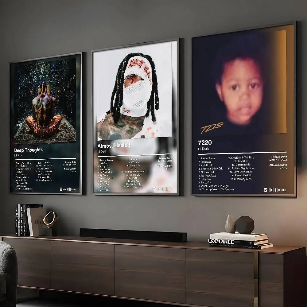 Rapper Lil Durk Deep Thoughts Poster HD Art Sticky Wall Waterproof Home Living Room Bar Decoration