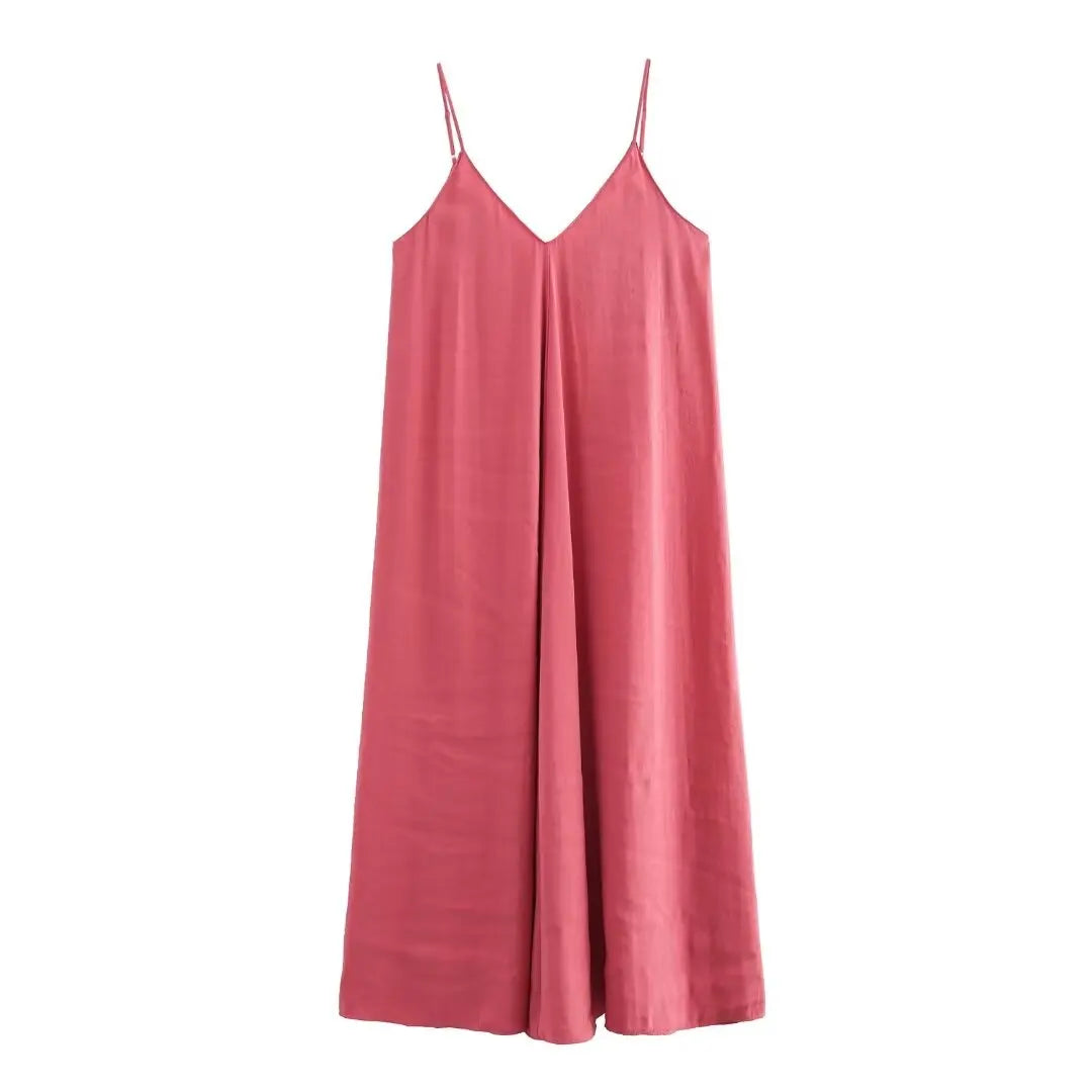 MUJER 2025 Red Slip Maxi Dress Women Sexy Backless Long Dresses for Woman Summer Beach Female Dress Draped Party Dresses Women