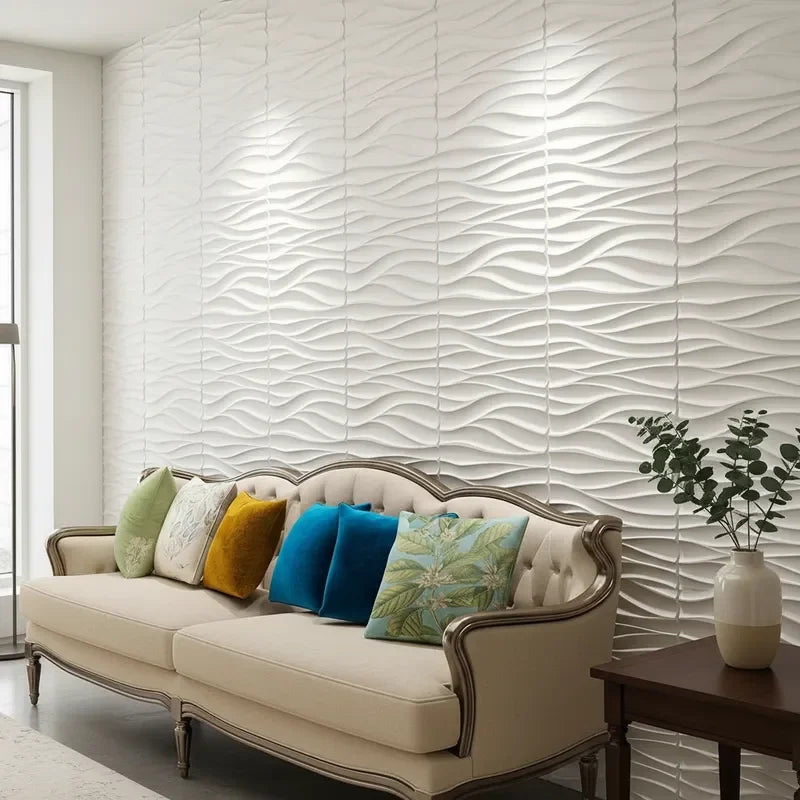 12 Pcs 50x50cm 3D Wallpanel PVC DIY Home Decoration Wallboard For Indoor Wall Living Room TV Decoration Stereo Wall Sticker