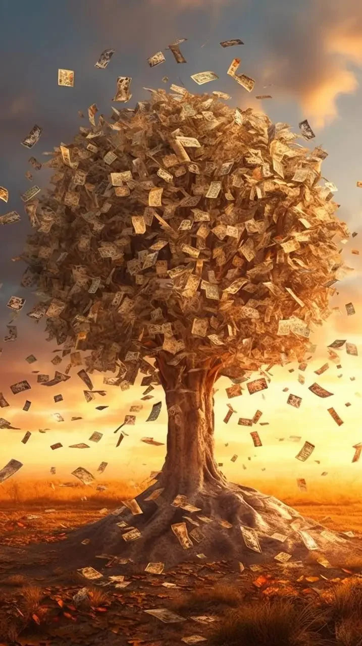 Classic Abstract Wall Art Luxury Lucky Golden Money Tree HD Canvas Print Poster Home Living Room Bedroom Decorative Painting