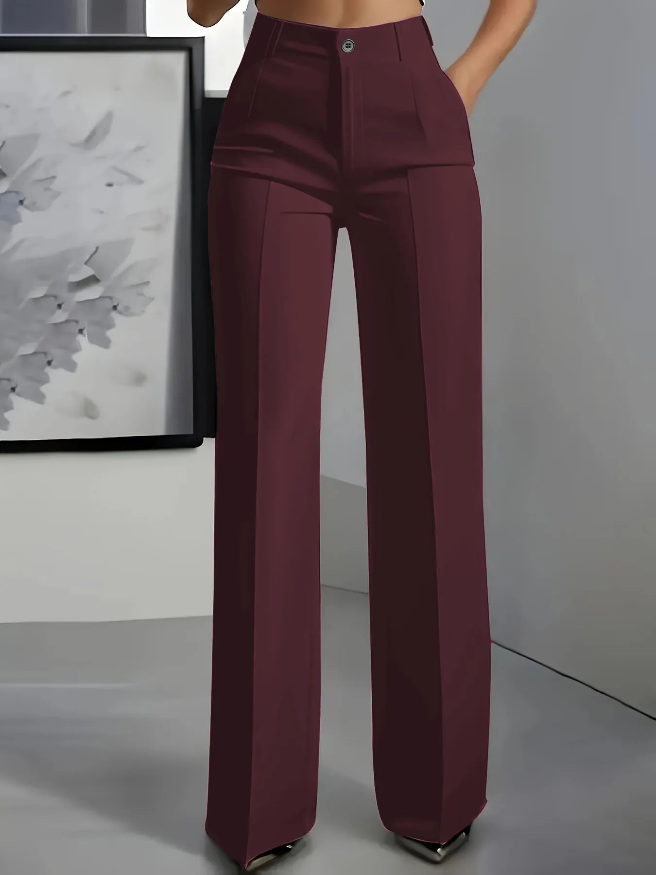 European and American cross-border 2025 new women's high-waisted, draped, straight-cut, simple suit pants for women