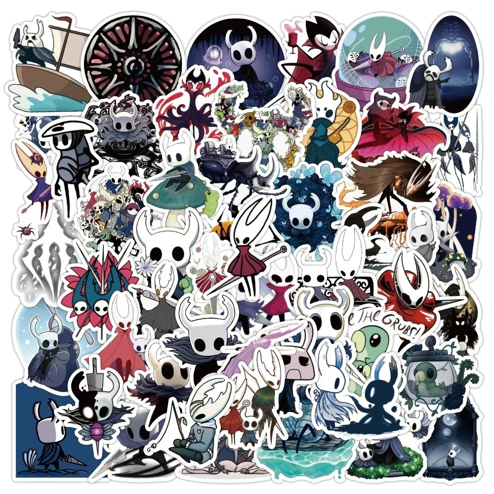 50/100PCS Hollow Knight Graffiti Stickers Cartoon Game DIY Creative Skateboard Luggage Stationery Stickers