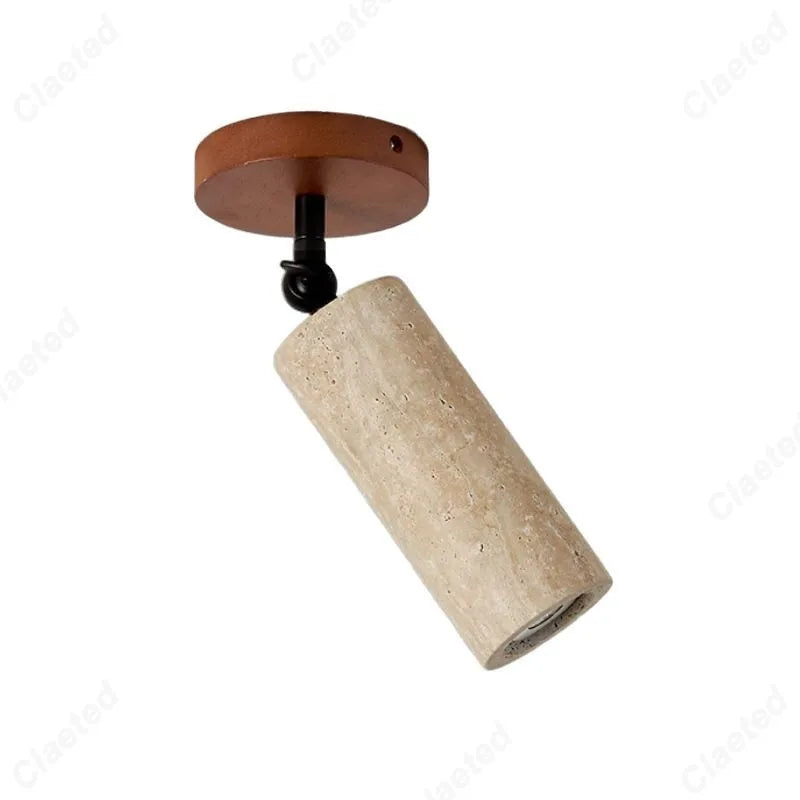 Retro LED Yellow Cave Stone Walnut Wall Lamp Lighting Dining Room Living Room Corridor Bedroom Bedside Lighting