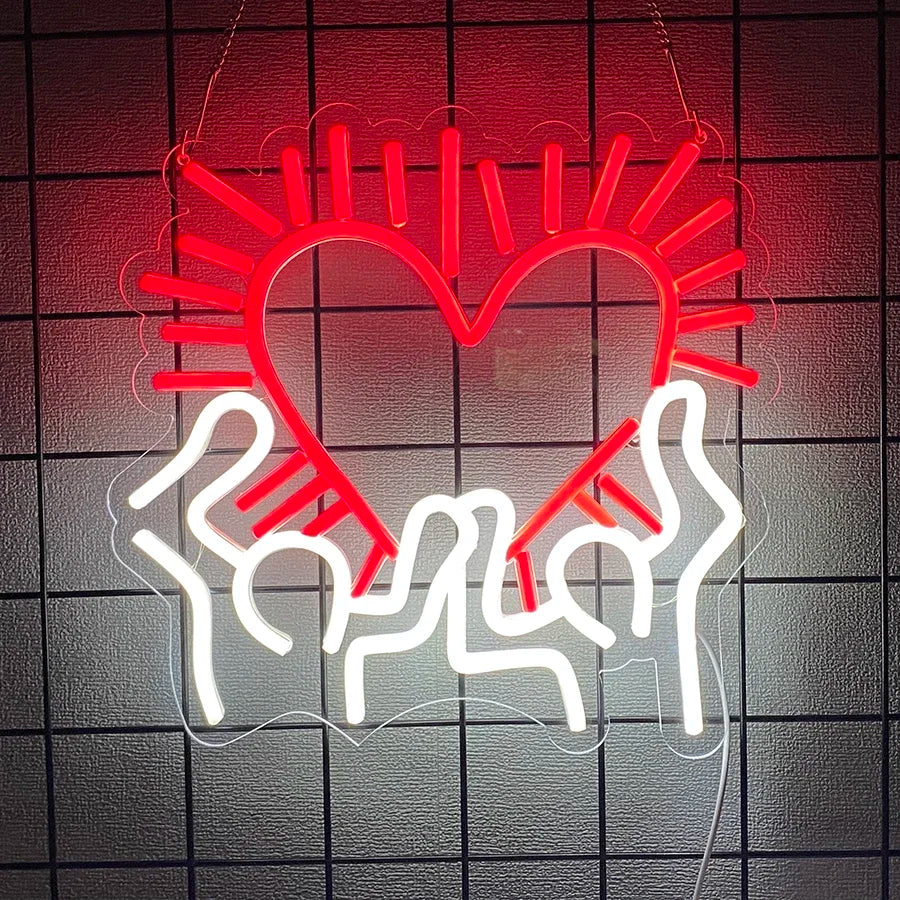 Heart LED Neon Light, Wall Hanging Room Decor, With OnOff Switch, Home Party Wall Decor LED Neon Signs For Unique Rooms
