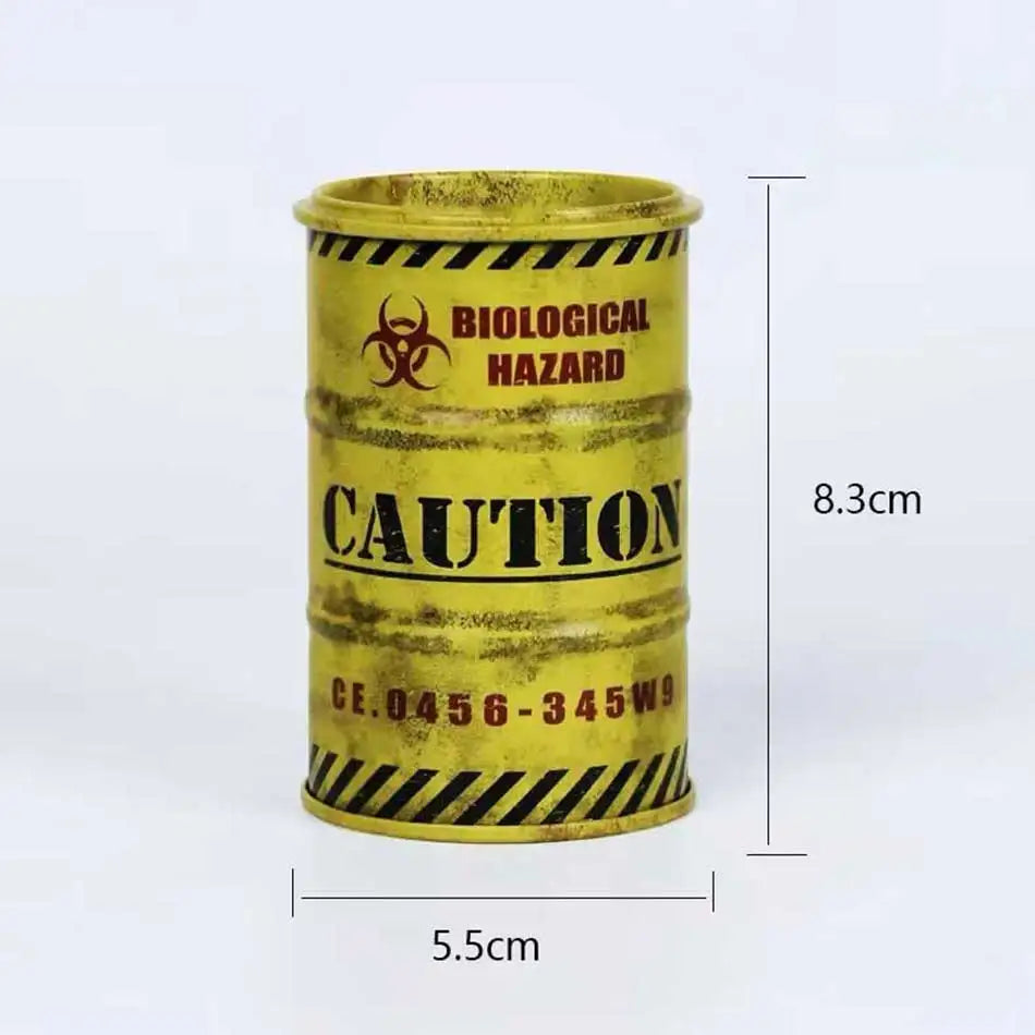 Iron Mini Oil Drum Model Chemistry Oil Drum Model Car Model Desktop Decoration Storage Box War Games Scene Model for Xmas Gifts