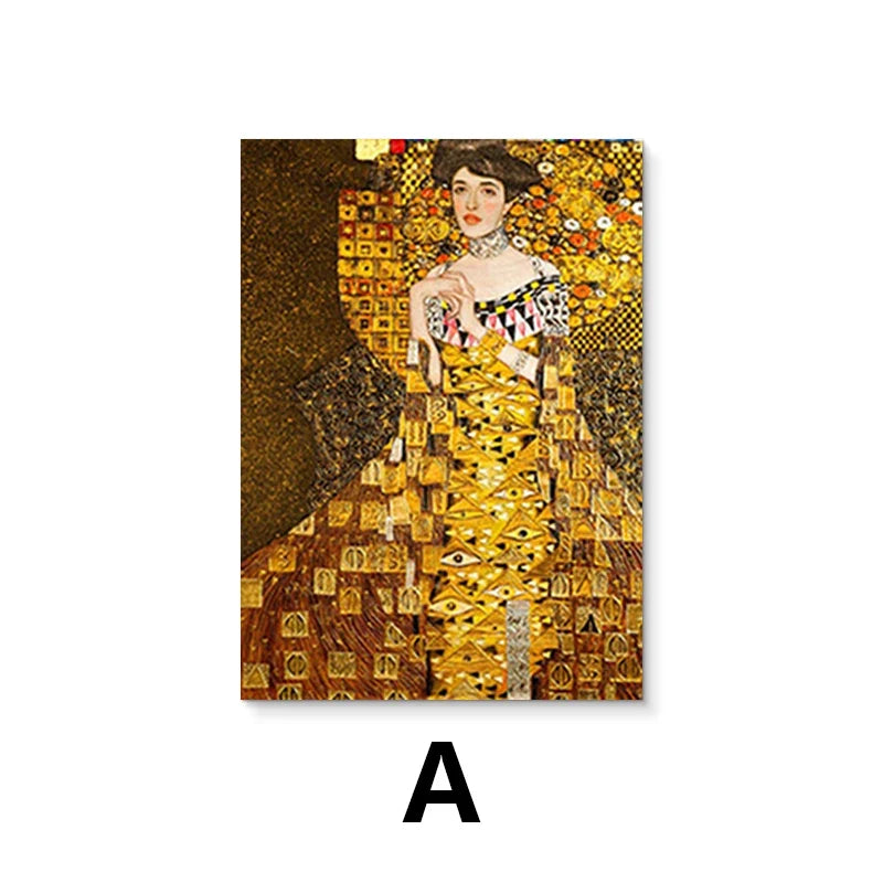 Classic Abstract Wall Art Gustav Klimt The Kiss Oil Painting HD Canvas Print Poster Home Living Room Bedroom Decoration