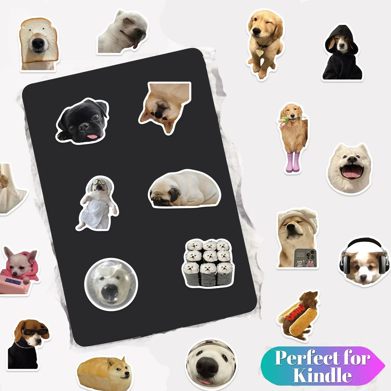 100/200Pcs Funny Kawaii Cat Stickers Animal Dog Laptop Scrapbook Decoration Decals Stationery Waterproof Graffiti Sticker Kids