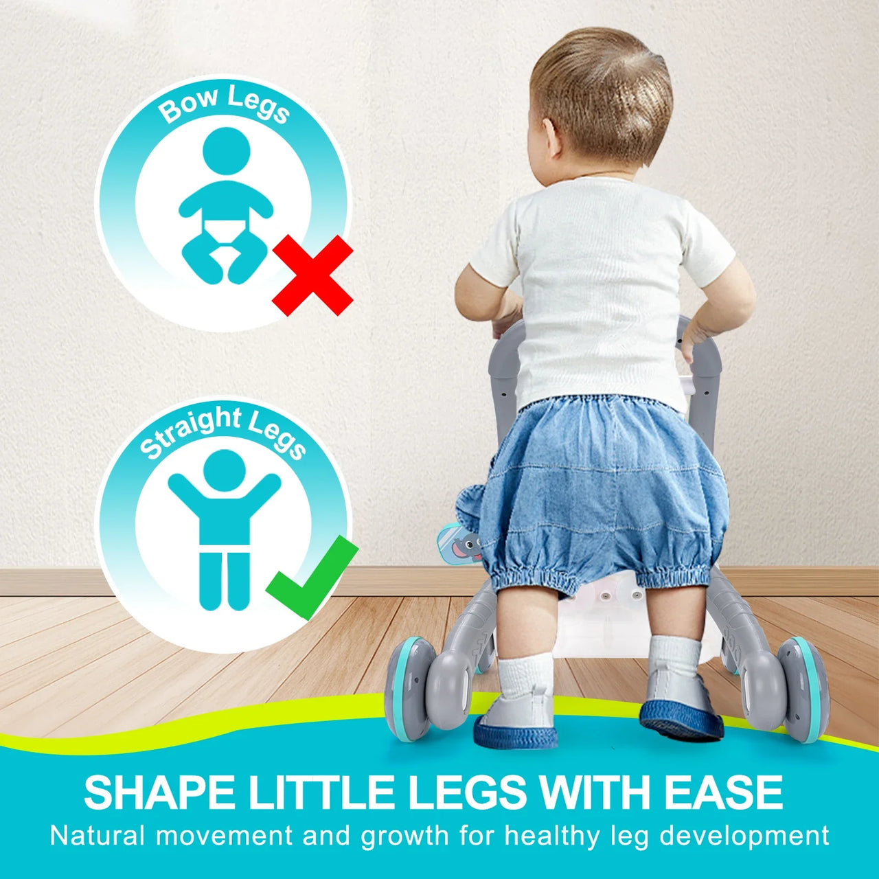Cartoon Baby Push Walker Toy with Drawing Board Music Multifunction Activity Infant Learning Walk for 6-15 Months Toddler Walker