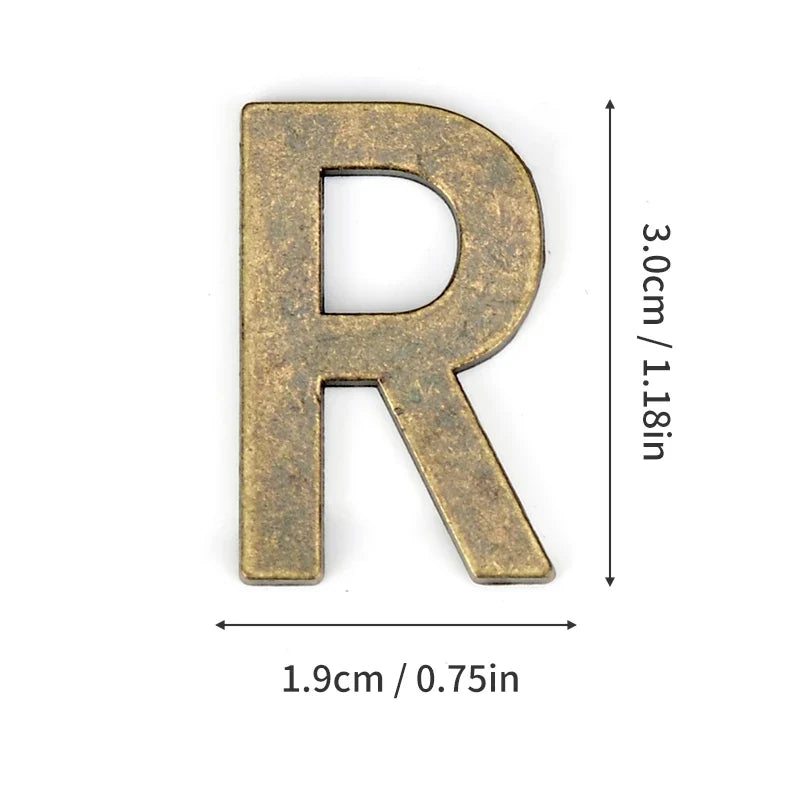 Metal Self Adhesive House Number English Alphabet Letters for Apartment Room Door Plate Table Mailbox Number Stickers 3*2cm