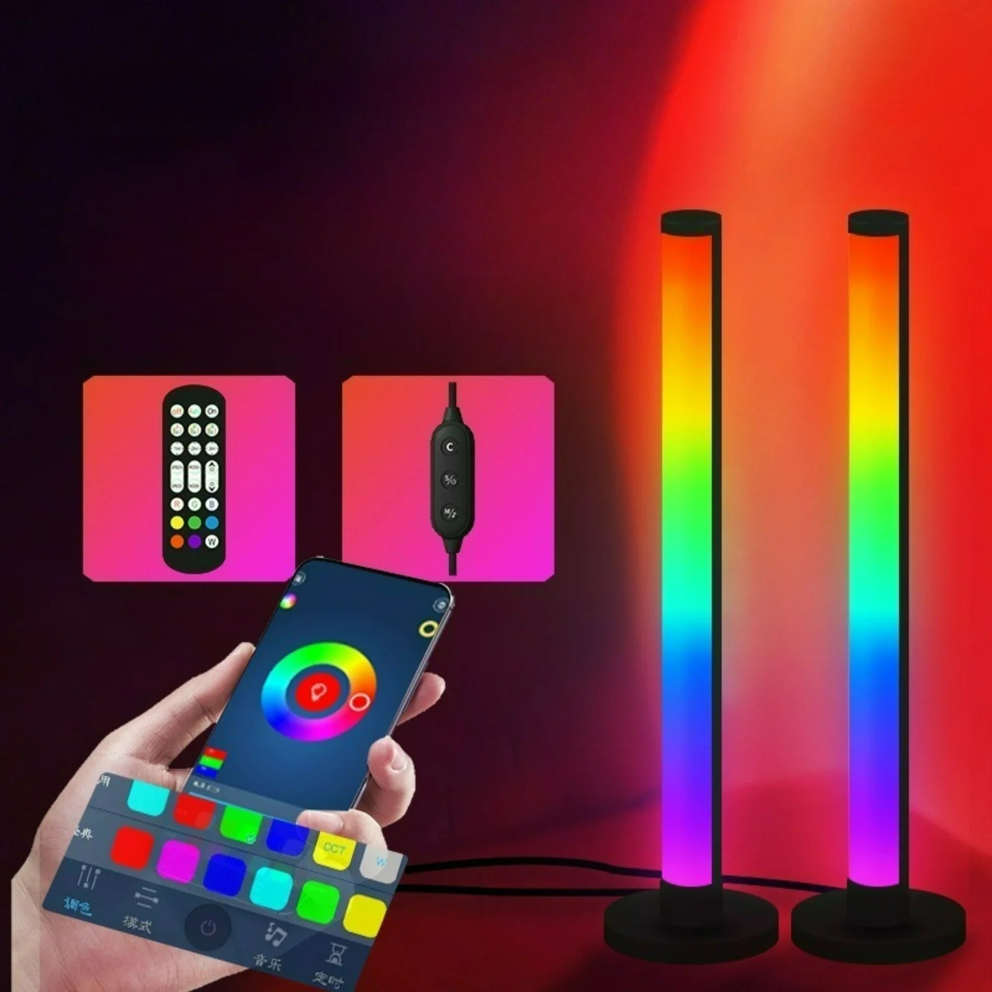 LED Desktop Ambient Light with Remote Control and APP Control Music Synchronization Lighting Esports Game Mood Table Lamp