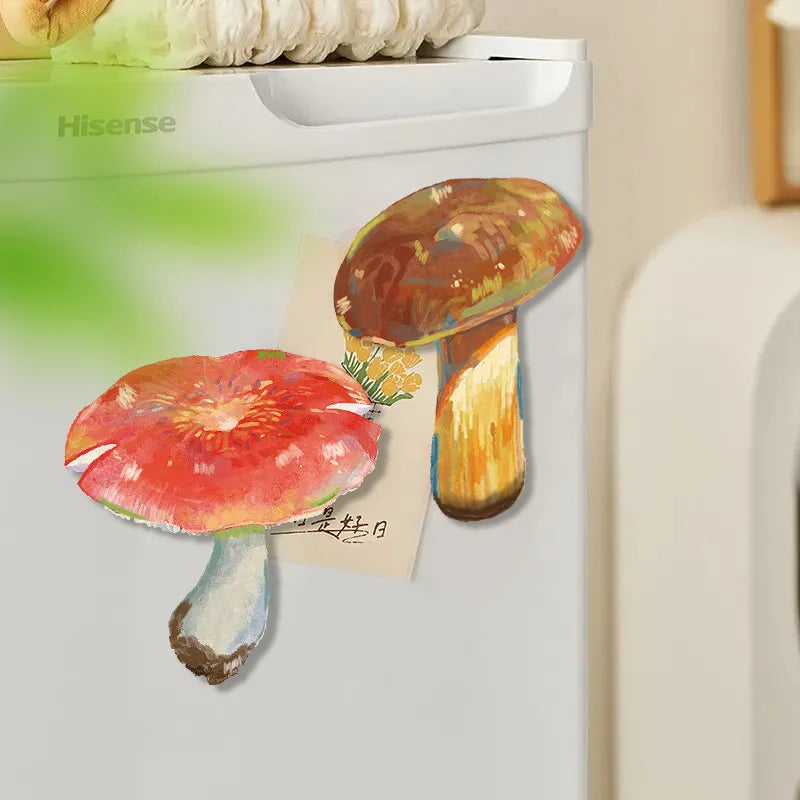 Simulated Plant Mushroom Magnetic Refrigerator Sticker Creative Gift Simulated Leaf Flat Refrigerator Sticker Home Decoration