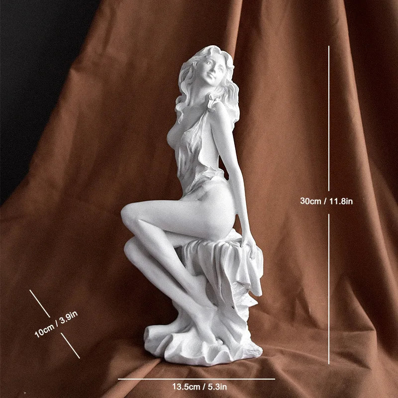Ancient Greece Venus Emerging Goddess Resin Sculpture Handmade Classical Female Statue Aphrodite Ornament  Decor Art Collector