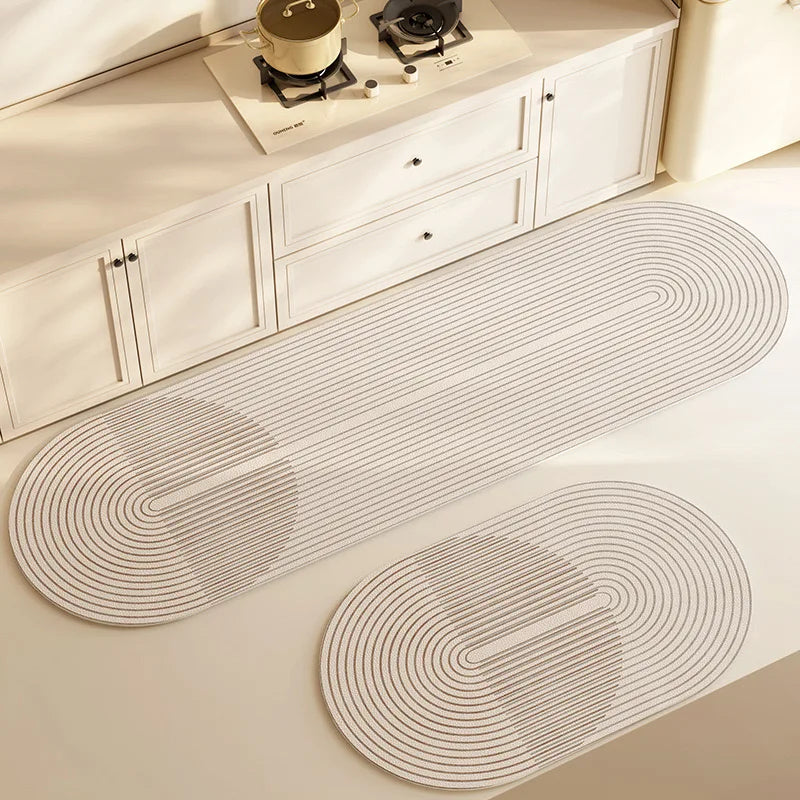 VIKAMA1/2PCS Japanese Simple Wind Diatom Mud Mat Absorbent Quick Drying Long Kitchen Mat Toilet Bathroom Non-Slip Foot Mat