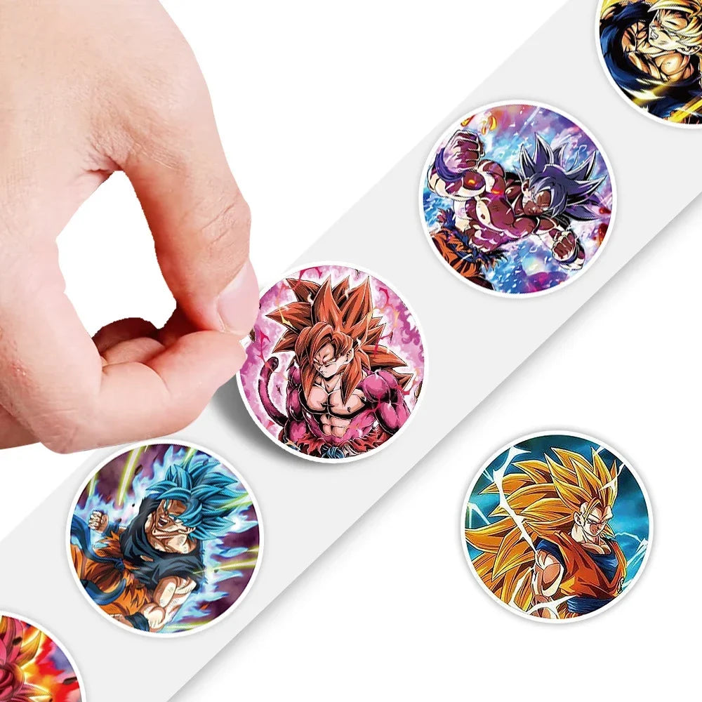 500pcs Anime Dragon Ball Sealing Stickers Guko Cute Cartoon Anime Stickers Round Diy Decor Album Diary Label Graffiti Sticker