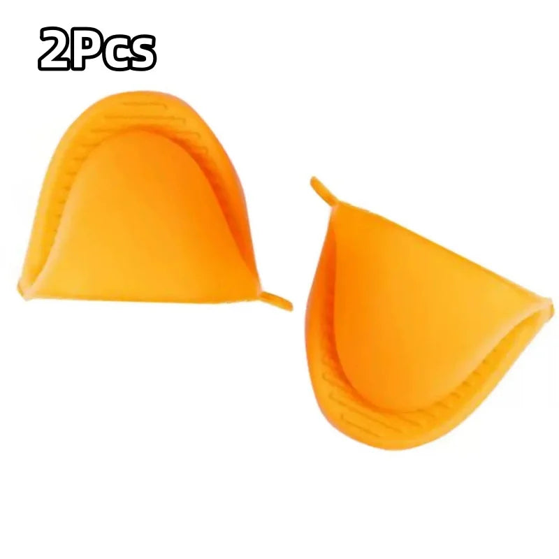 2Pcs Silicone Pot Holder Gloves Non-Slip Grip Kitchen Utensils Anti Scalding and Heat Insulation Gloves Essential Kitchen Tools