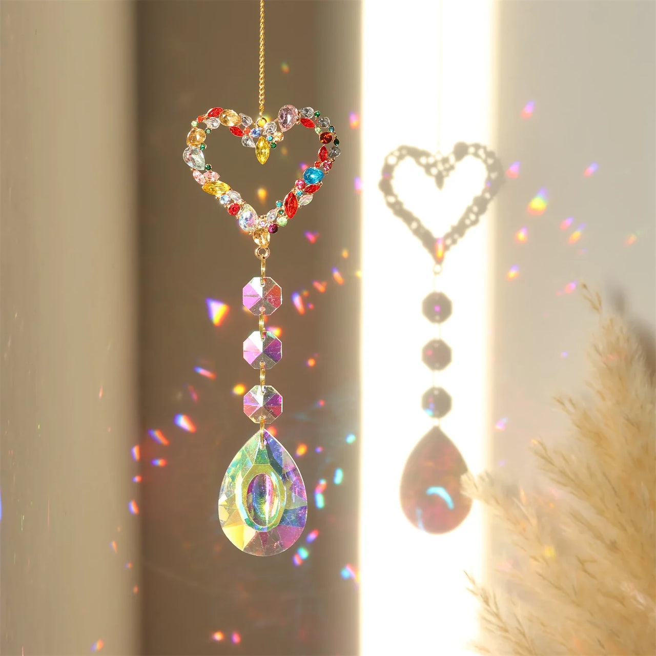 Colorful diamonds StarsMoonButterflies, sun garlands, gardening, light collection, Suncatcher accessories,indoor and outdoor