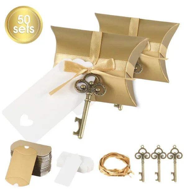 50Pcs Candy Box Key Bottle Openers Bottle Opener Wedding Favors Gift for Wedding Parties Baby Parties Christmas Gifts