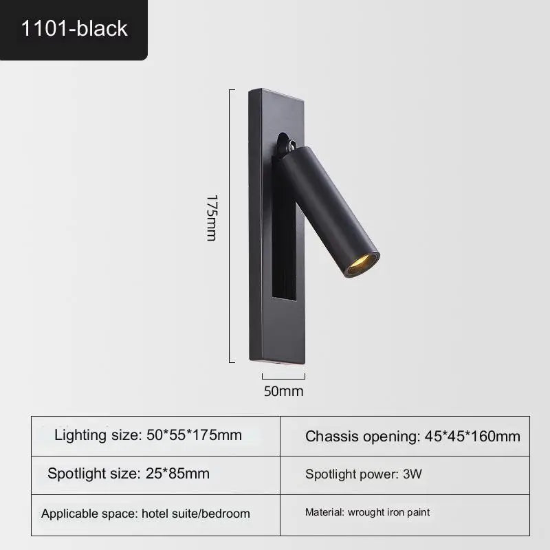 Indoor LED Wall Light Nordic Spot Lights For Bedroom Beside Living Room Hotel Modern Rotation Folding Headboard Reading Lights