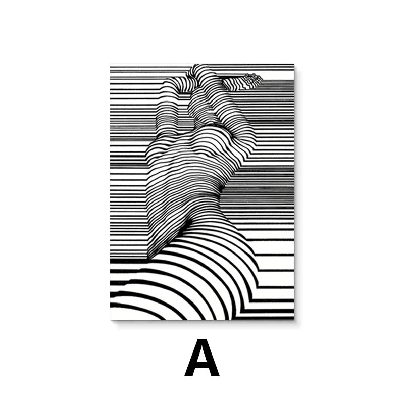 Modern Abstract Wall Art Black and White Nude Woman Picture HD Canvas Printed Poster Home Living Room Hallway Decoration