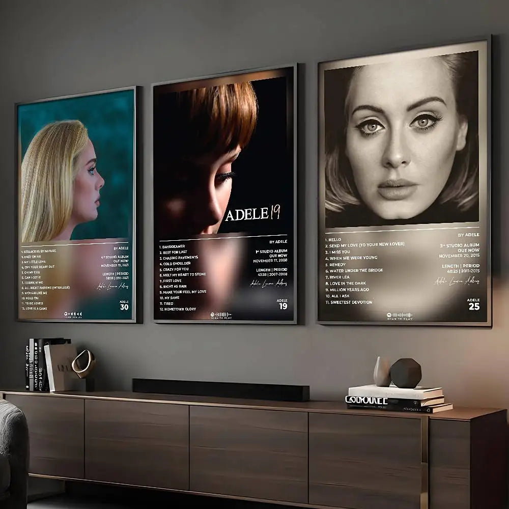 Singer Adele Poster HD Art Sticky Wall Waterproof Home Living Room Bar Decoration