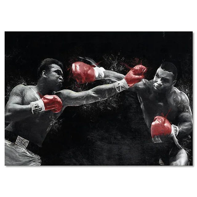 World Boxing Champion Ali Classic Scene Wall Art Poster Boxer Tyson Mural Modern Home Decor Perfect for Living Room Decor