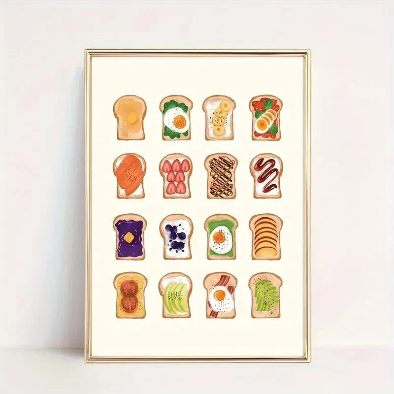 Modern Kitchen Bread And Sandwiches Wall Art Prints Canvas Painting Poster Picture For Living Bed Kids Room Home Decor