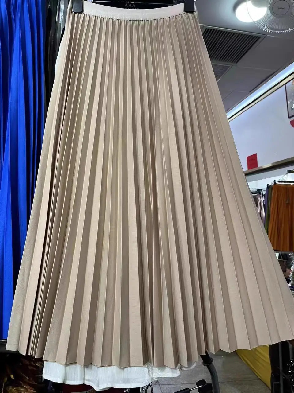 2026 Elegant High Waist Pleated Skirt for Women Mid-long Midi Skirt Female High Quality Black Saia