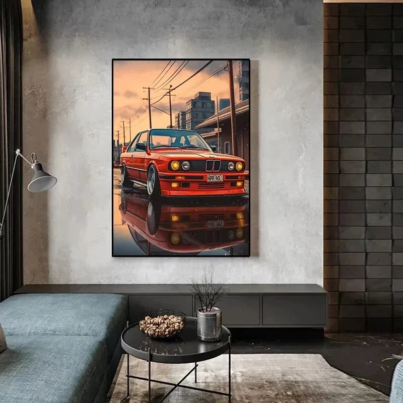 Modern Painting Cars E30 M3 Poster and Prints Canvas Wall Art Pictures for Home Decoration Living Room