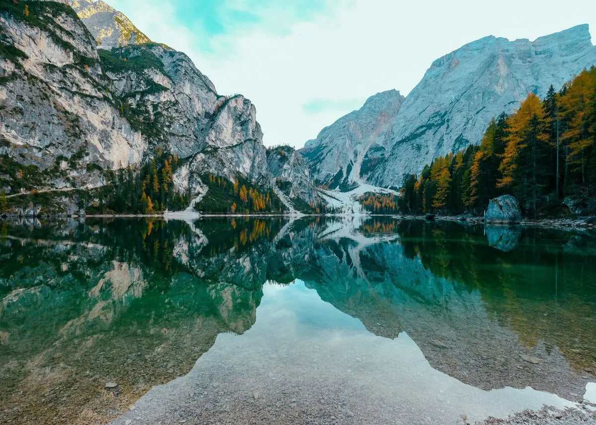 Nature Landscape Green Forest Mountain Lake Boat Poster Print Canvas Painting Wall Art Pictures Modern Living Room Home Decor