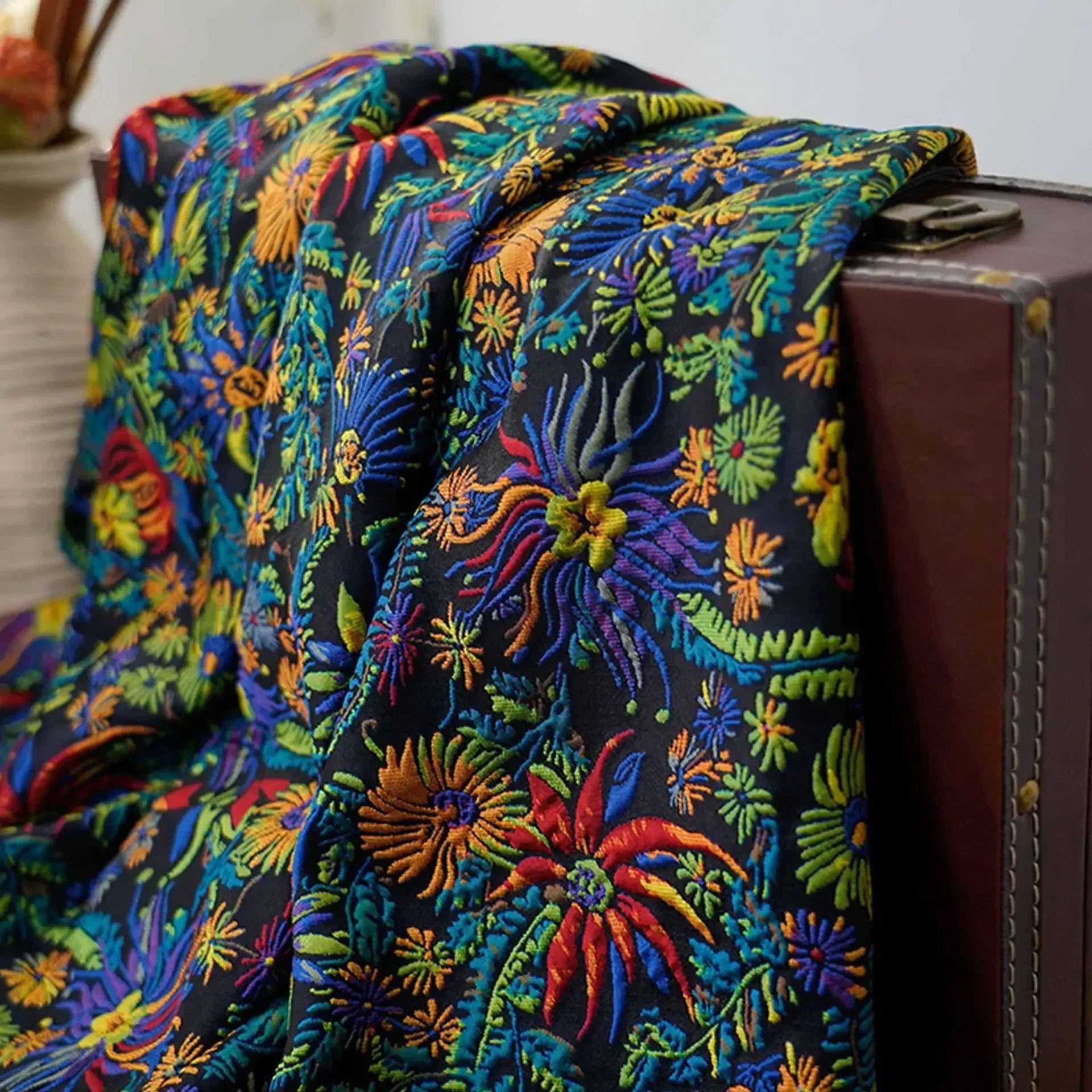 Exquisite Relief Flower Jacquard Fabric Women's Suit Dress Bag Decorative Sewing Fabric