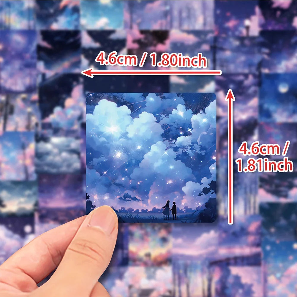 10/30/50pcs Cute INS Style Starry Sky Aesthetic Stickers for Girl Scrapbook Laptop Fridge Suitcase Phone Car Decoration Sticker