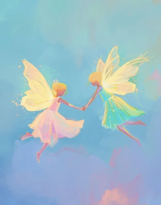 Fairy Tale World Illustration Poster Pink Castle Mermaid Illustration Wall Decor Nursery Room Kids Room Wall Decor Canvas Prints