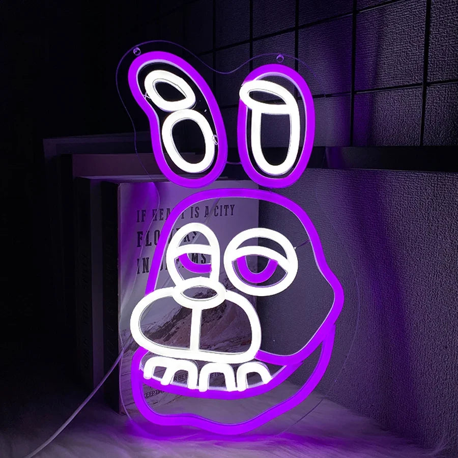 Bonnie The Rabbit Neon Sign, Used For Wall Decor, Usb Powered, Bedroom, Game Room, Club, Theme Party, Man Cave Sign Wall Lamp.