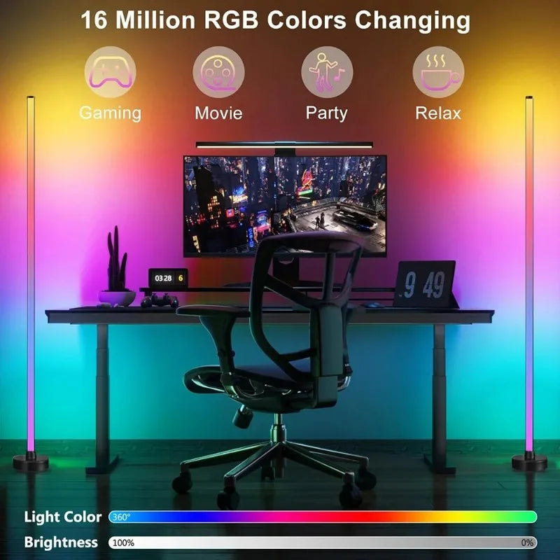 LED Atmosphere Lamp Floor Lamp RGB Remote Control and APP Control Music Synchronization Lighting Esports Game Mood Table Lamp