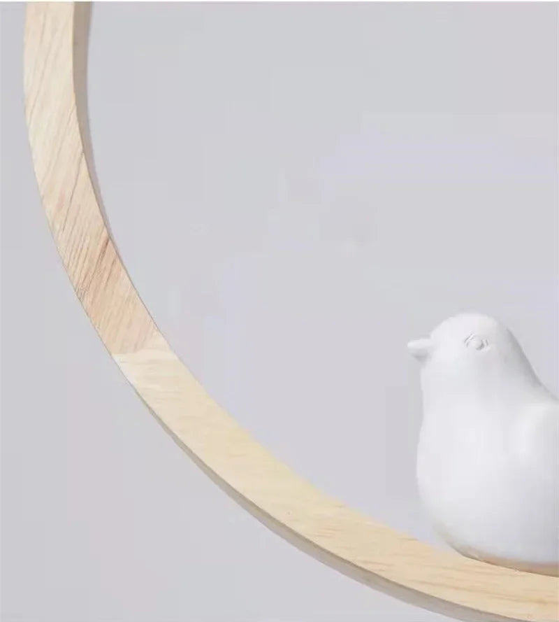 Japanese Style Wooden Pendant Light Bedroom Bedside Kitchen Bar Hanglamp Resin Bird Decoration Stair Porch Lamp Drop Shipping