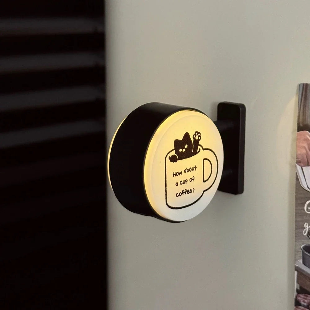 Retro Coffee Corner Refrigerator Magnet Light Fridge Magnet Magnetic Home Miniature Pegboard Coffee Shop Glowing Decoration