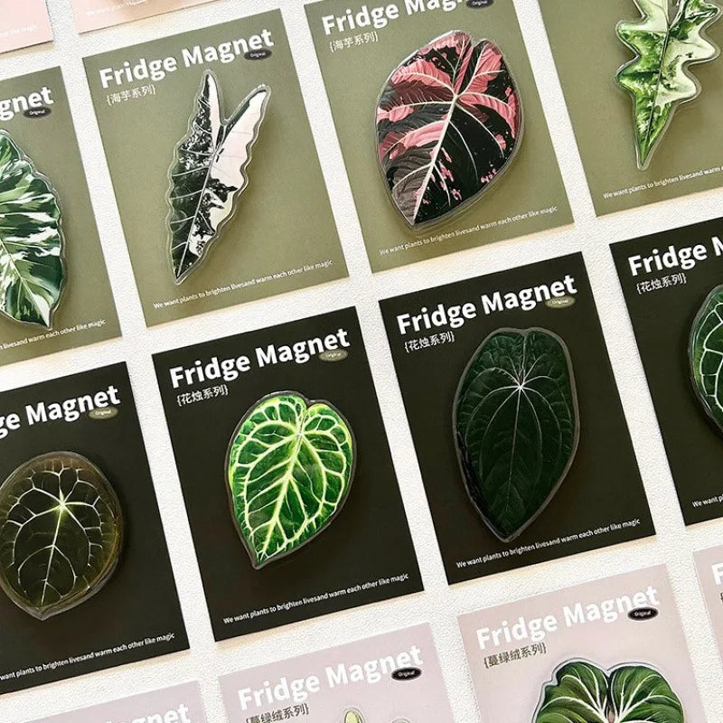 Simulated Plant Mushroom Magnetic Refrigerator Sticker Creative Gift Simulated Leaf Flat Refrigerator Sticker Home Decoration