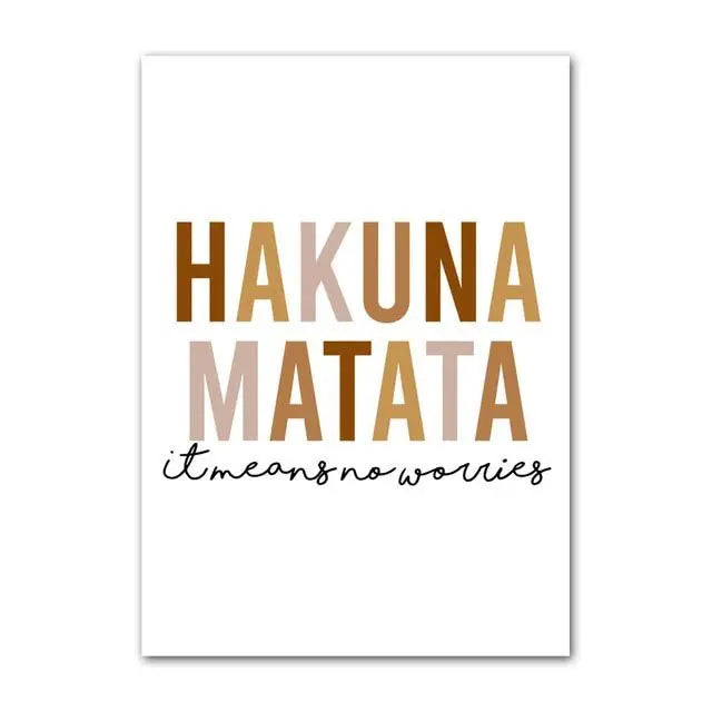 HAKUNA MATATA Art Poster Baby Nursery Canvas Print Lion Animal Painting Tiger Posters Nordic Wall Pictures Kids Room Decoration