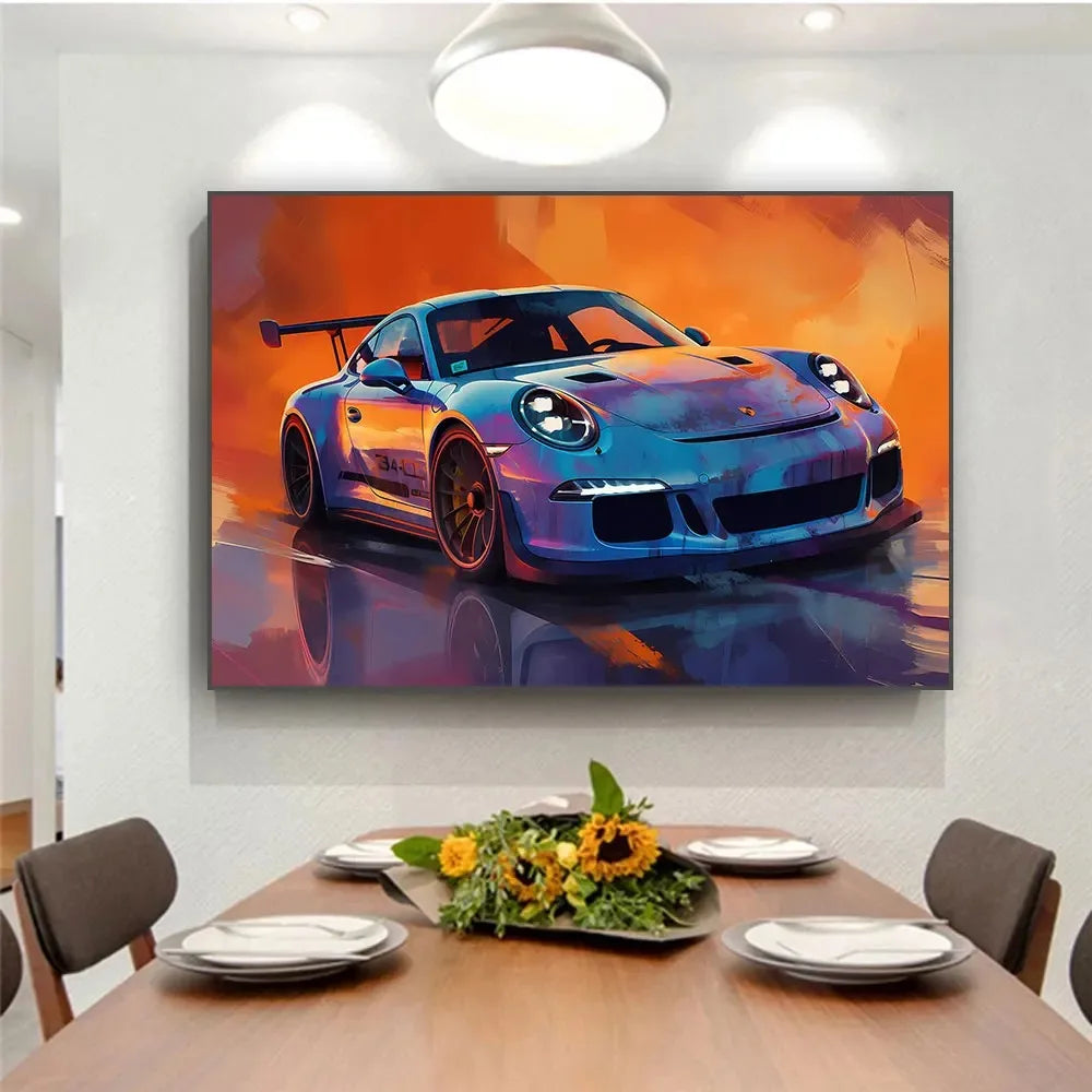 911 GT3 RS Car Generation Supercar Poster Canvsa Print Painting Home Decor Wall Art Decoration Gift For Car Lover Frameless