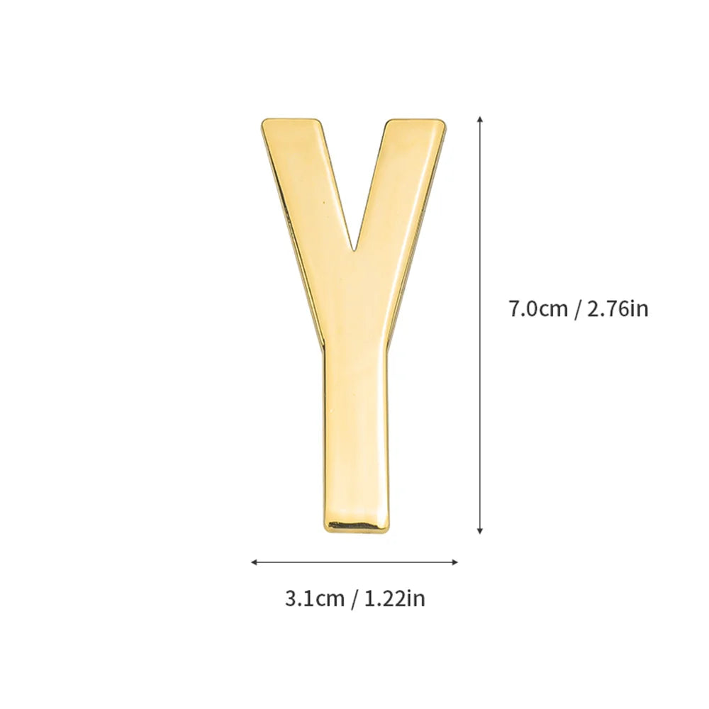 1Pcs Metal Self Adhesive House Number English Alphabet Letters for Apartment Room Door Plate Table Mailbox Number Stickers 7*3cm