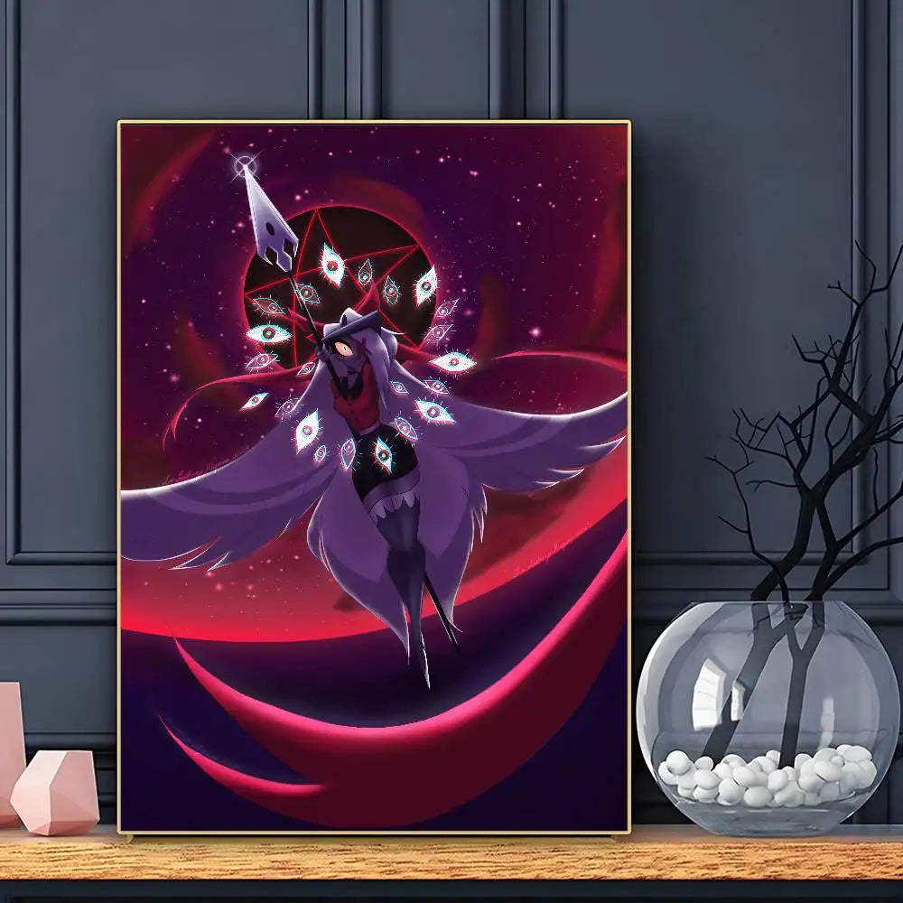 Cartoon H-Hazbin H-Hotel Plot Comedy Poster Sticky Wall Art Printing Waterproof Home Living Bed Room Bar Aesthetic Decor