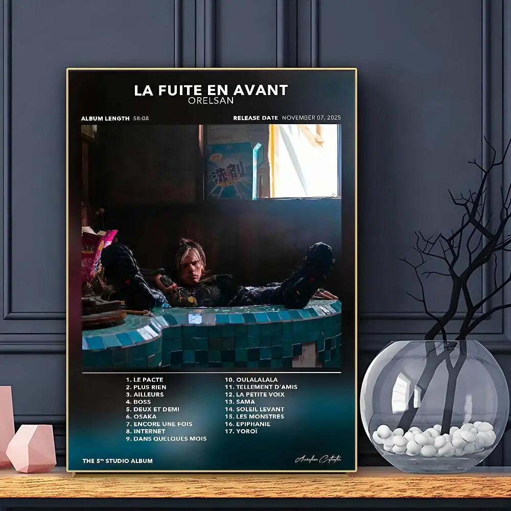 Rapper Orelsan Poster Sticky Wall Art Printing Waterproof Home Living Bed Room Bar Aesthetic Decor