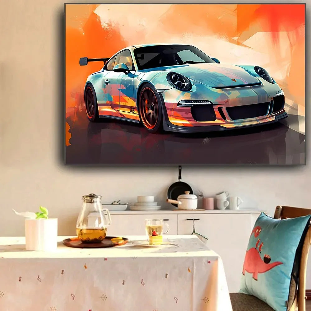 911 GT3 RS Car Generation Supercar Poster Canvsa Print Painting Home Decor Wall Art Decoration Gift For Car Lover Frameless