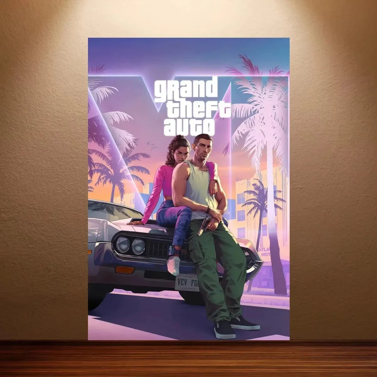 GTA 6 Poster Grand Theft Auto VI Game Poster Canvas Wall Art Painting Game Room Wall Decor Bedroom Wall Art Sticker Home Decor