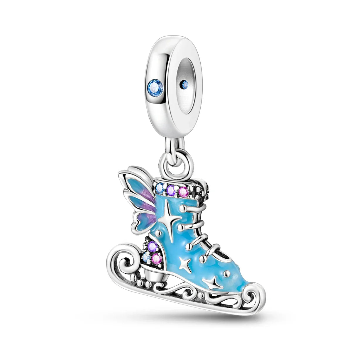 Fit Original Bracelet 925 Silver Ballet Girl Red High Heels Charms Pendants For Women Jewelry Making Gift